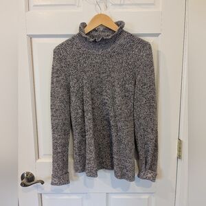 JOIE Gray Cashmere Blend Mock Neck Pullover Sweater, Size Medium